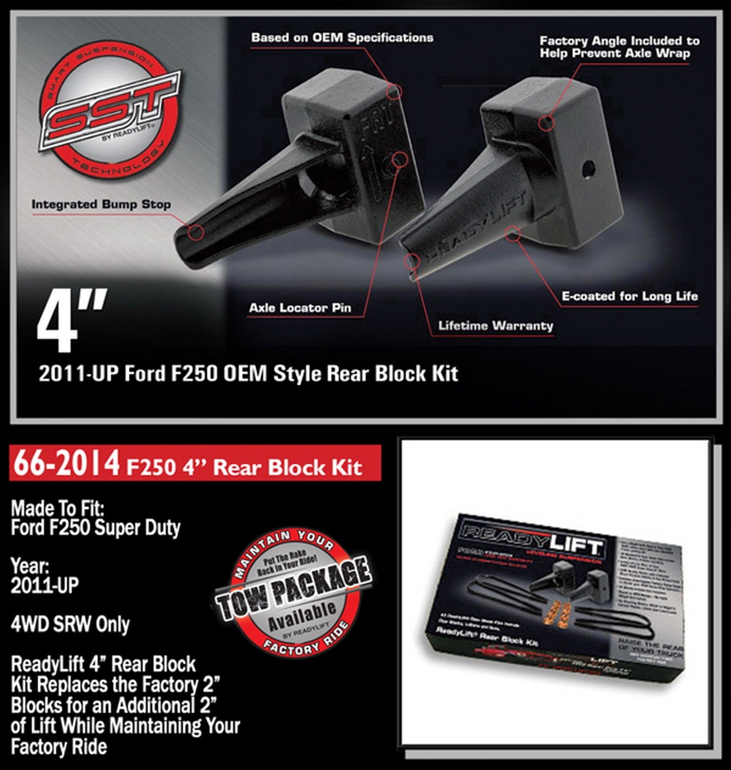ReadyLift Rear Block Kit 4 in. - 66-2014