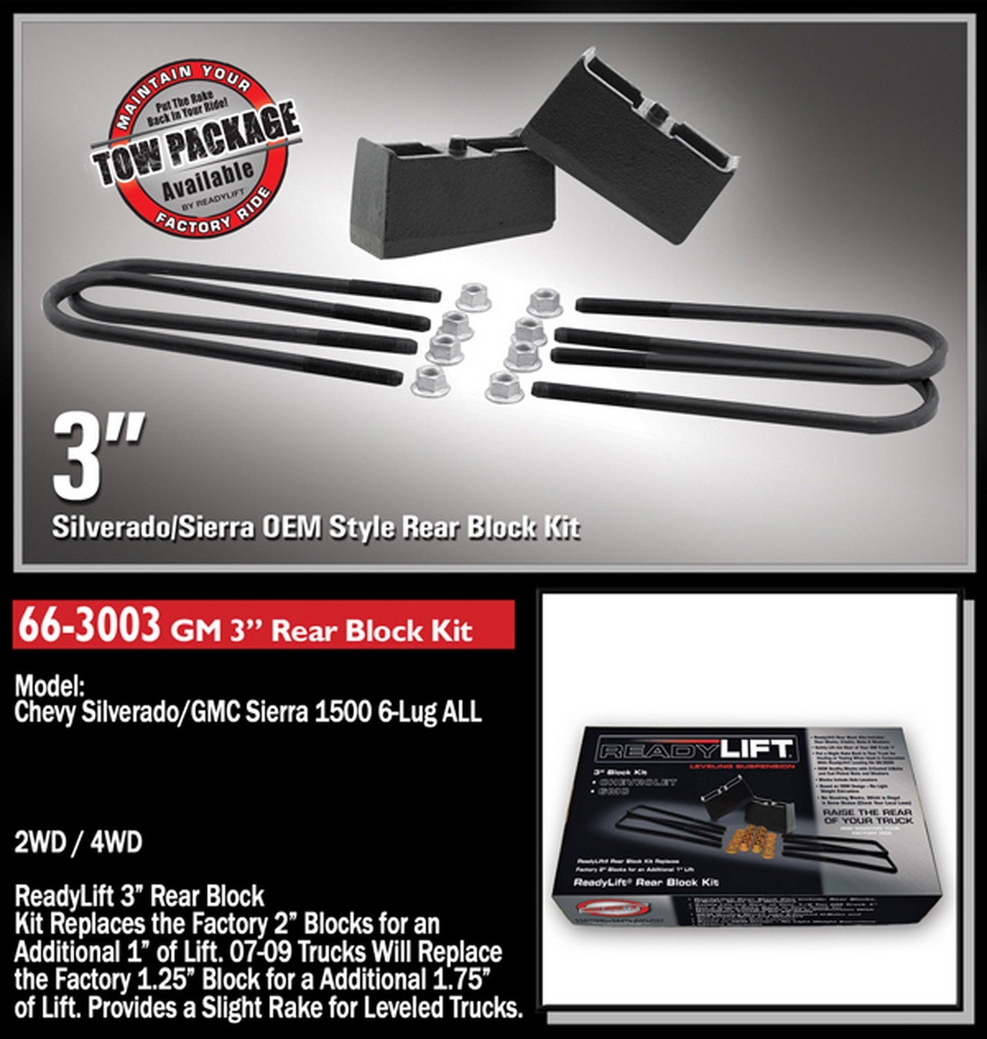 ReadyLift Rear Block Kit 3 in. - 66-3003