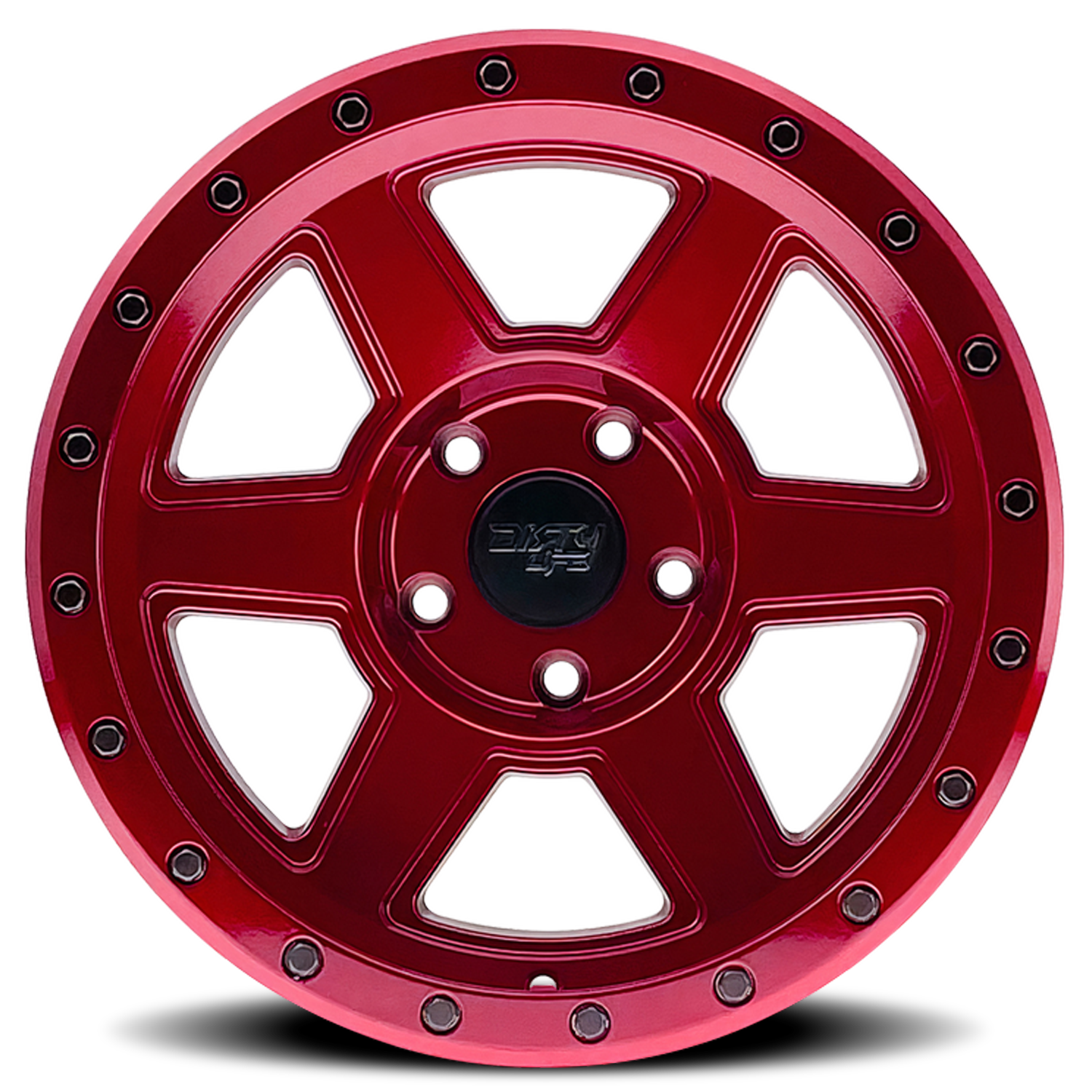 Dirty Life Race Wheels Compound 9315 Crimson Candy Red 20X10 5-139.7 -25Mm 108Mm