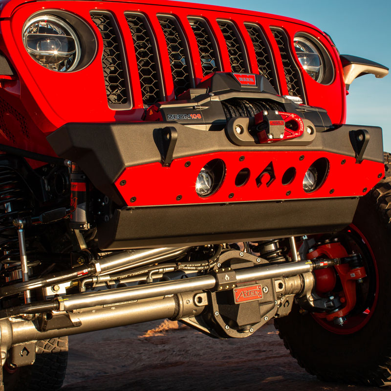 Powdercoat Nighthawk Front Bumper with Aluminum Skid for JK, JL, and JT - Black Powdercoat Artec Industries
