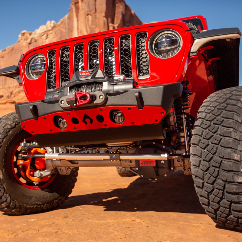 Powdercoat Nighthawk Front Bumper with Aluminum Skid for JK, JL, and JT - Black Powdercoat Artec Industries