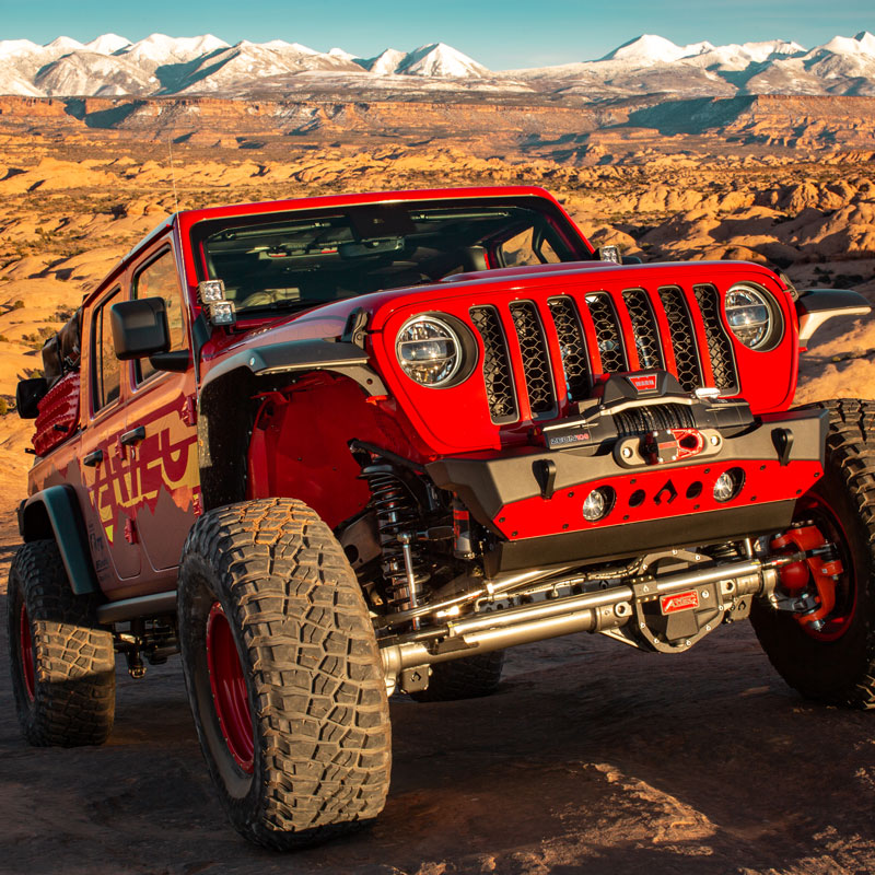 Powdercoat Nighthawk Front Bumper with Aluminum Skid for JK, JL, and JT - Black Powdercoat Artec Industries