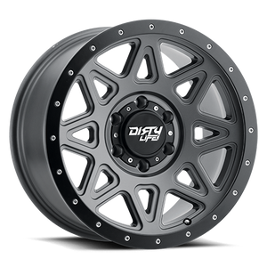 Dirty Life Race Wheels Theory 9305 Matte Gunmetal W/Matte Black Lip 17X9 8-165.1 -12Mm 130.8Mm
