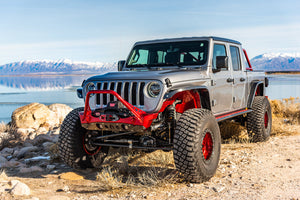 Powdercoat Nighthawk Mid-tube Stinger Front Bumper with Aluminum Skid for JK, JL, and JT - Black Powdercoat Artec Industries