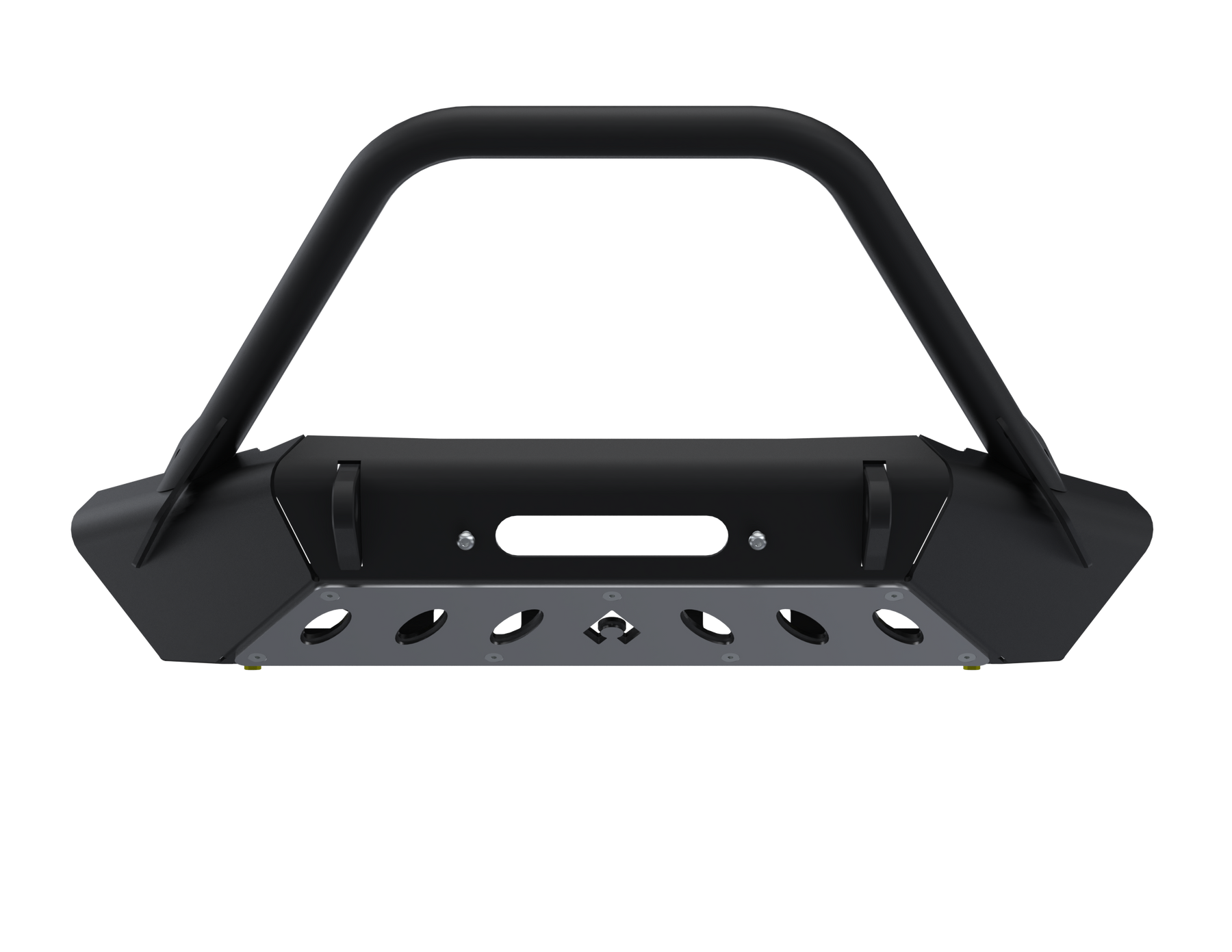 07-Up Jeep Wranger/Gladiator High Clearance Front Bumper With Hoop Powdercoat Black Steel