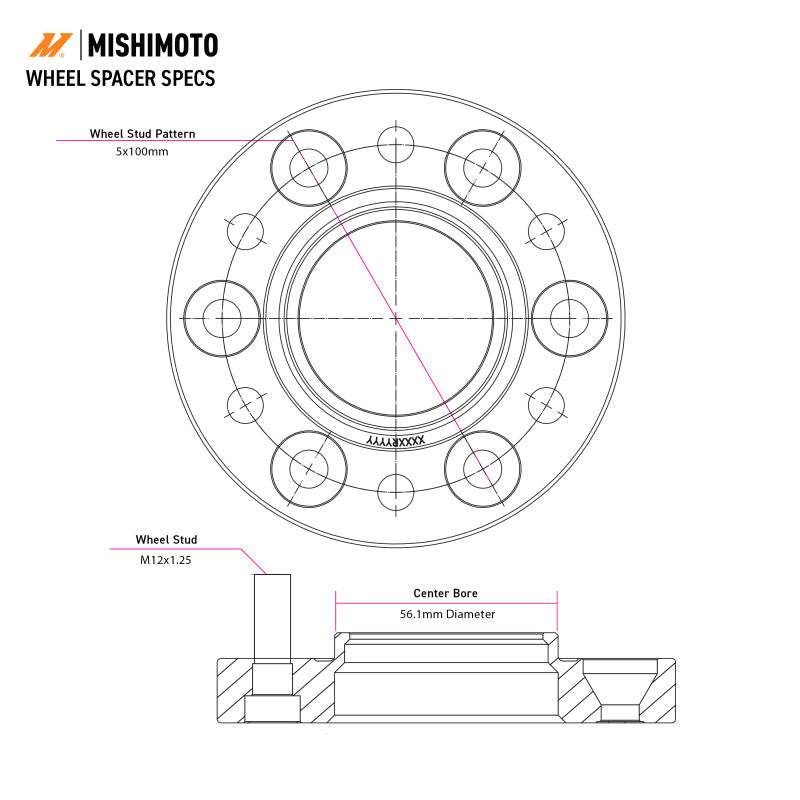 Mishimoto Wheel Spacers - 5x114.3 - 66.1 - 15 - M12 - Black