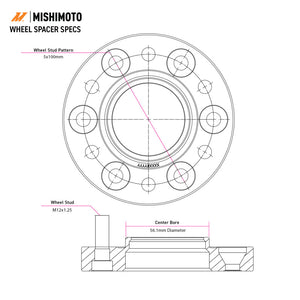 Mishimoto Wheel Spacers - 5x114.3 - 66.1 - 20 - M12 - Black