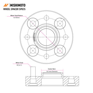 Mishimoto Wheel Spacers - 5x114.3 - 66.1 - 15 - M12 - Black